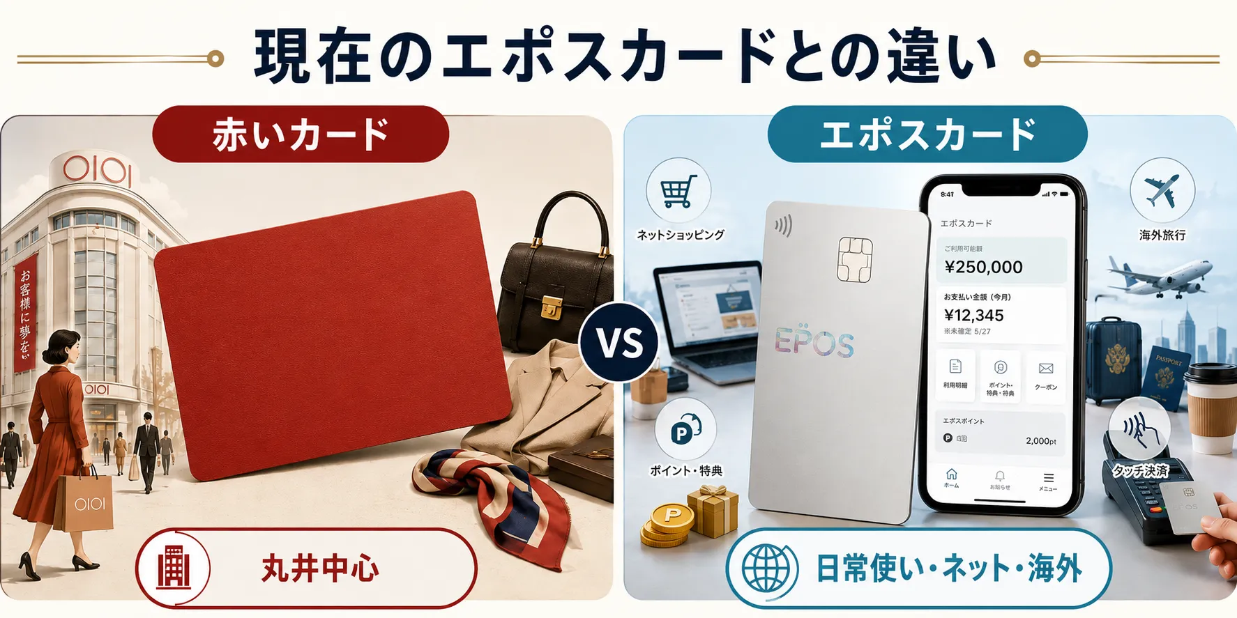 丸井の赤いカードとエポスカードの違い